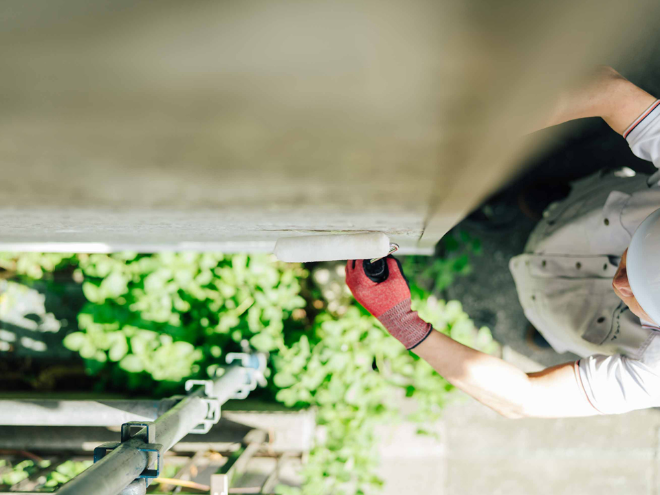 熟練職人の施工の様子